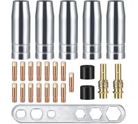 Kit de soudage MIG MAG 25 pièces - 5 buses à gaz coniques - 15 buses M6 0.8 mm - 2 poignées avec ressort - 2 isolateurs - 1 outil