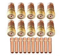 Kit de soudage TIG 20 pièces avec lentille à gaz Stubby 17gl332 Plus 3/32 Collet 10n24s Compatible avec Wp 17 18 26 et Db Sr