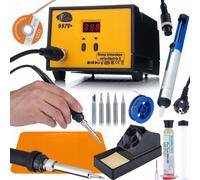 Kit de soudure Rosfix 937d+ : station avec tapis + flux, étain, pannes 900M, aspirateur de soudure et ruban à dessouder