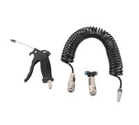 Kit de soufflette à air noir avec petit connecteur UE, tuyau en PU, conception de pistolet durable de 5 m, flux d'air puissant, faible consommation pour le nettoyage domestique,