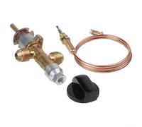 Kit de soupape de sécurité en laiton pour propane basse pression avec thermocouple de 60 cm et bouton rotatif pour cheminées, chauffages et foyers