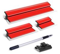 Kit de spatules à plaques en acier inoxydable, 10", 16" et 24", avec manche télescopique de 28" à 62", pour travaux de plâtrerie