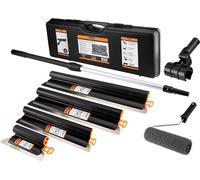 Kit de spatules NEO TOOLS pour enduit et plâtre, 8 pièces dans un coffret – spatule de surface 200-800 mm avec lames en acier inoxydable de 0,3 mm, manche télescopique 0,7-1,2 m
