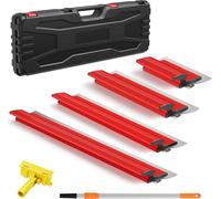 Kit de spatules pour plaques de plâtre - Spatules plates - 4 pièces - Lames flexibles - 25/40/60/80 cm - Lissage et finition des murs - CE