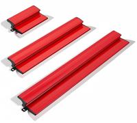 Kit de spatules - Spatules à surface, 3 pièces - Lames flexibles 25/60/80 cm - Profilé en aluminium extrudé - Pour le lissage des murs et des plaques de plâtre - Rouge