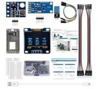 Kit de station météo avec WiFi Esp8266-12e pour données et prévisions mondiales en temps réel plus température intérieure, humidité, pression, lumière surveillée pour écran OLED jaune bleu