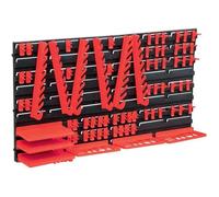 vidaXL Kit de stockage avec panneaux muraux 71 pcs plastique extensible Rouge et noir