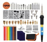 Kit De Stylos À Bois 60w, 71 Pièces, Pyrogravure À Température Réglable, Fer À Souder, Outil Créatif Professionnel De Bricolage