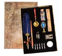 Kit de stylos pour calligraphie avec cire scellante, recharges bleues