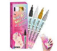 Kit de Stylos pour Ongles 4 Pièces Outils Pour Ongles À Pointes Fines | Stylo Marqueur À Pointillage Pour Dessin Et Peinture Pour Manucure Décoration Tracé Dessin