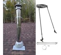 Kit de support de cheminée pour tuyau de poêle, support de toit réglable avec pieds et boulons connectables, support mural ou de sol en acier