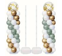 Kit de support pour ballons en arc - Réglable et extensible - Forme ronde - Plastique - Idéal pour les anniversaires et les fêtes - Blanc