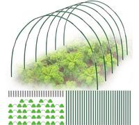 Kit de supports flexibles Unyqoos® pour tunnels de film et tunnels de plantes – 30 supports, 24 connecteurs, 18 clips, fibre de verre de 42 cm pour plates-bandes surélevées et mini-serres