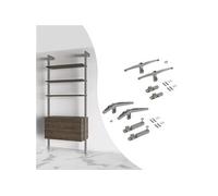 Kit de supports pour 3 étagères en bois et 1 module pour structure Zero- Zamak- Peint gris pierre