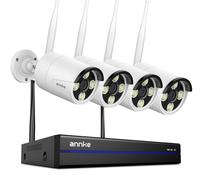 Kit de surveillance WLAN 2K, comprenant 4 caméras 3MP, un enregistreur NVR 10 canaux, un disque dur de 500 Go, et une conception entièrement métallique