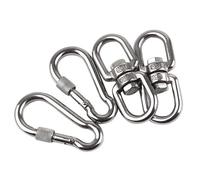 Kit De Suspension De Chaise Hamac M8 304 En Acier Inoxydable, 4 Pièces/2 Ensembles, Anneau De Pivotement, Arbre, Crochet De Balançoire, Dispositif Rotatif Pour Intérieur Et Extérieur-Fs-Phfu