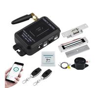 Kit de système contrôle d'accès Porte, ouvre-Porte déverrouillage à Distance sans Fil, serrures gâche magnétique électrique 180KG for la Maison pour la sécurité électrique(Kit7 (180KG U Lock))