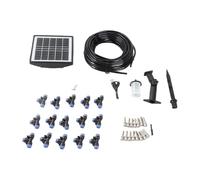 Kit de système d’irrigation par pulvérisation à énergie solaire, système d’arrosage automatique avec minuterie étanche IP67, kit d’irrigation solaire pour serre, jardin, pelouse et
