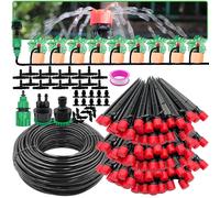 Kit de système d'arrosage automatique d'irrigation goutte-à-goutte de jardin, arroseur 1/4 ''13CM pour Pot de bonsaï, plante, fleur, serre végétale 15M