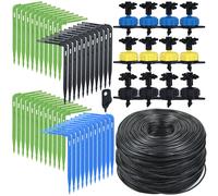 Kit de système d'arrosage goutte-à-goutte pour serre, flèche courbée, 2L, 4L, 8L/H, compte-gouttes, tuyau de 3/5mm, connecteur 4 voies, 2 voies, pot bonsaï, jardin KSL01-516-8L-2WAY