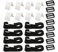Kit de système de bobine de couverture solaire avec sangles et boucles pour piscines hors sol - Rouleau en PVC 7,1 cm (8 pièces)