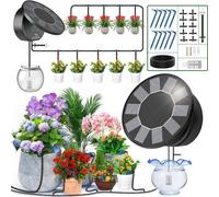 Kit de système d'irrigation goutte à goutte automatique solaire, Machine à eau pour plantes avec Anti-siphon pour jardin, extérieur et intérieur, eau pour plantes vertes 1 set