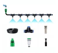 Kit de système d'irrigation goutte à goutte, système d'arrosage automatique de jardin avec tubes 9/12 et buses de brumisation pour plates-bandes noir 10m 912 pipe + 10 sets of quick-connect fittings
