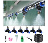 Kit de système d'irrigation goutte à goutte, système d'arrosage automatique pour serre de jardin avec tube, raccords à connexion rapide, arroseur noir 10m 912 pipe + 10 sets of quick-connect fittings
