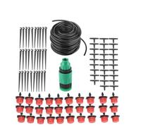 Kit de système d'irrigation Goutte à Goutte, système de -Irrigation avec Buses 10/20/30, Tuyau en PVC de 1/4 Pouces 4 mm/7 mm, Ensemble de robinets, Joints en T, Poteau de Terre