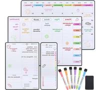 Kit de tableau blanc magnétique, agenda familial, hebdomadaire, mensuel, quotidien, avec liste des tâches