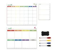 Kit De Tableau Blanc Magnétique, Planificateur Journalier, Hebdomadaire Et Mensuel, Stylo De Dessin Aimanté Pour Réfrigérateur Mural