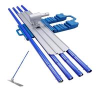 Kit de taloche à béton, outil de lissage de surfaces en béton, taloche de 122 x 20 cm avec coffret de transport, système de poignée extensible, finition ciment pour trottoirs, terrasses