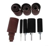 Kit de tambour de ponçage avec mandrins en caoutchouc et manchons grain 80/120, 20 pièces abrasives pour outils rotatifs, perçage et projets de bricolage en métal ou bois