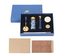 Kit de tampons de cire à cacheter Motif rêveur exquis Kit de lettres de cire à cacheter de remplacement avec perles de cire et boîte cadeau pour les amateurs d'artisanat Manche en