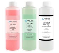 Kit de tampons pH 4,01/7,00 + 3M KCl, 3 flacons de 250 ml