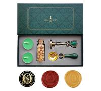 Kit de tampons pour sceaux de cire, lettre "O", style vintage, boîte cadeau