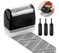 Kit de Tampons Roulants Confidentiels L, Tampon Roller Protection des Données avec 3 Recharges d’Encre Non Toxique, Tampon à Rouleau Grand Format pour Masquage des Informations Personnelles