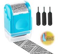 Kit de Tampons Roulants Confidentiels, Tampon Roller Protection des Données avec 3 Recharges d’Encre Non Toxique, Tampon à Rouleau pour Masquage des Informations Personnelles, Bleu