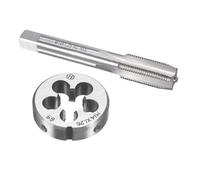 Kit de taraud et filière SOURCING MAP M14 x 1,25 mm Taraud à filetage machine + Filière ronde pour Réparation Filetage Boulon Écrou