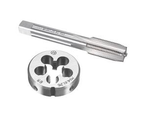Kit de taraud et filière SOURCING MAP M14 x 1,25 mm Taraud à filetage machine + Filière ronde pour Réparation Filetage Boulon Écrou