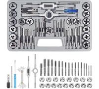 Kit de taraudage 40 pièces, pour filetages de M3 à M12, comprenant des tarauds et des outils de filetage, de couleur argent