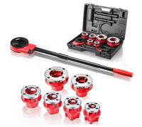Kit de tarauds VEVOR comprenant 6 têtes de taraudage, coupe-filet manuel pour tubes de 1/2 à 2 pouces NPT, outil de taraudage manuel avec coffret pour la réparation d'installations sanitaires