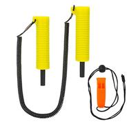 Kit de Tarière à Glace Rétractable, Outil de Sauvetage sur Glace en PVC et Acier Inoxydable ABS avec Longue Corde et Sifflet, 20 X 10 X 4 Cm, équipement de sécurité Portable pour la Pêche
