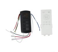 Kit de télécommande pour ventilateur de plafond avec récepteur et support mural pour la plupart des ventilateurs, lumières six réglages, fonction minuterie, boîtier en plastique blanc noir, forte