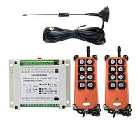Kit de télécommande sans fil 8 canaux - Récepteur et émetteur CC 12 V/24 V/36 V - Télécommande industrielle avec portée de 20 à 300 m (2RF)