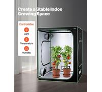 Kit de tente de culture d'intérieur, 150 x 150 x 200 cm, tente pour plantes d'intérieur avec éclairage LED à spectre complet et système de ventilation, mylar 600D hautement réfléchissant, tentes de cu