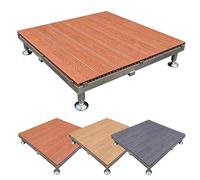 Kit De Terrasse Flottante, Plate-forme Modulaire Extérieure En Bois Composite, Dalles De Terrasse Emboîtables De 33 "x 33", For Arrière-cour, Pelouse Et Jardin(Browns)