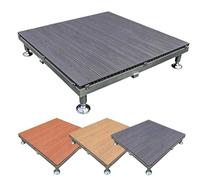 Kit De Terrasse Flottante, Plate-forme Modulaire Extérieure En Bois Composite, Dalles De Terrasse Emboîtables De 33 "x 33", For Arrière-cour, Pelouse Et Jardin(Gray)