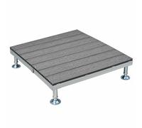 Kit De Terrasse Flottante pour Terrasse Pelouse Jardin Facile à Installer | Dalle De Terrasse ExtéRieure En Composite Avec Pieds RéGlables En Hauteur(Grey)