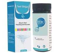 Kit de test d'eau potable 100pcs 14 dans 1 kit de test d'eau Tester universel pratique pour boire un fluor rapide et facile à domicile pratique pour la dureté cuivre en fer à plomb